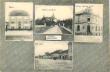 Beznice - budova dnen ZU, most a zmek, restaurace Karlv Tn, nmst (oknkov-4x, b) [1917]